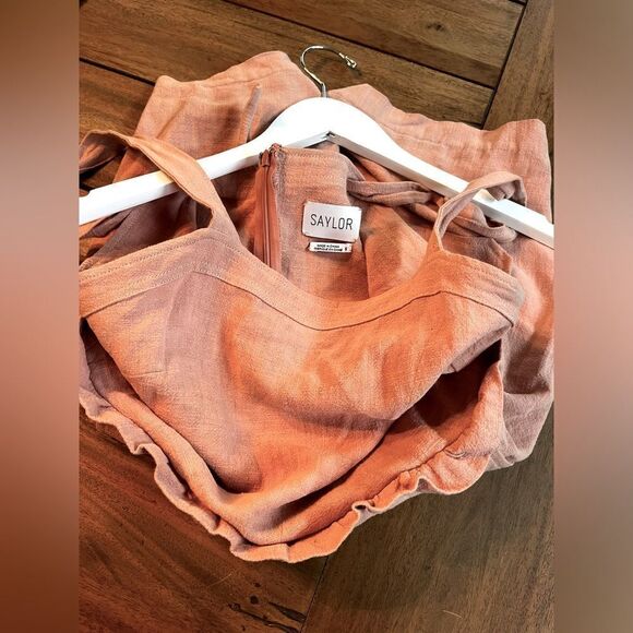 SAYLOR Pinky-Nude color Sleeveless Romper! 100% linen; Size Small. Soooo Cute!!! - Picture 9 of 12